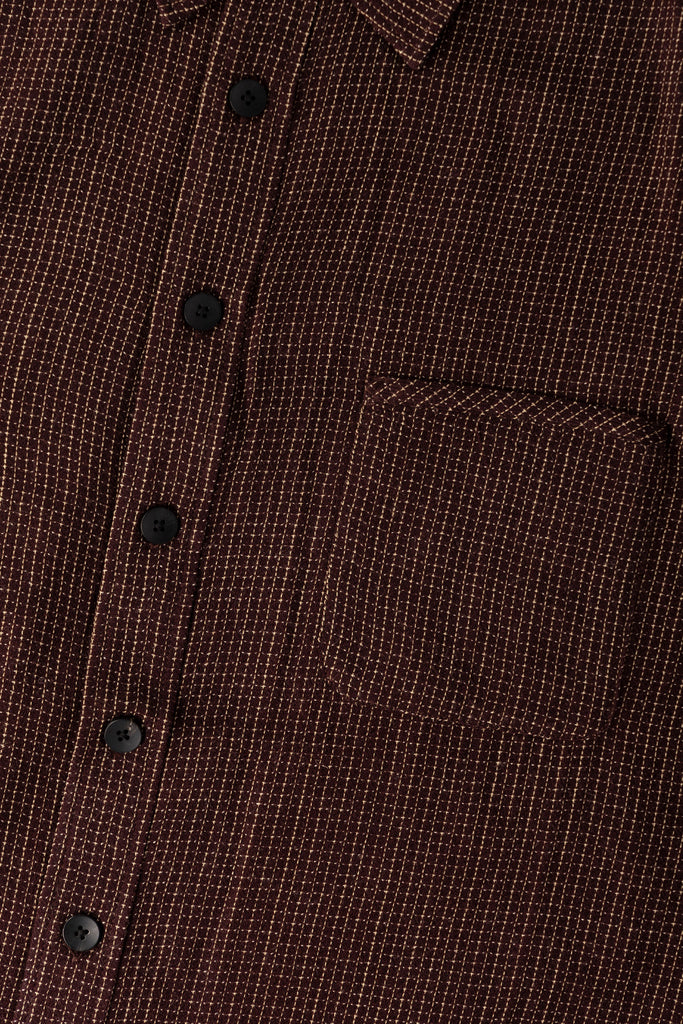 Aviva Jifei Xue - Easy Shirt - Burgundy Fine Wool Check - Canoe Club
