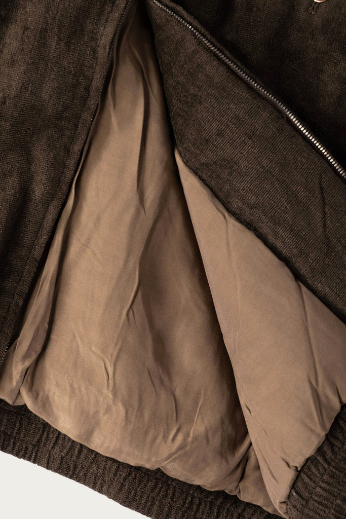 Aviva Jifei Xue - Padded Track Blouson - Carob Linen Velvet - Canoe Club