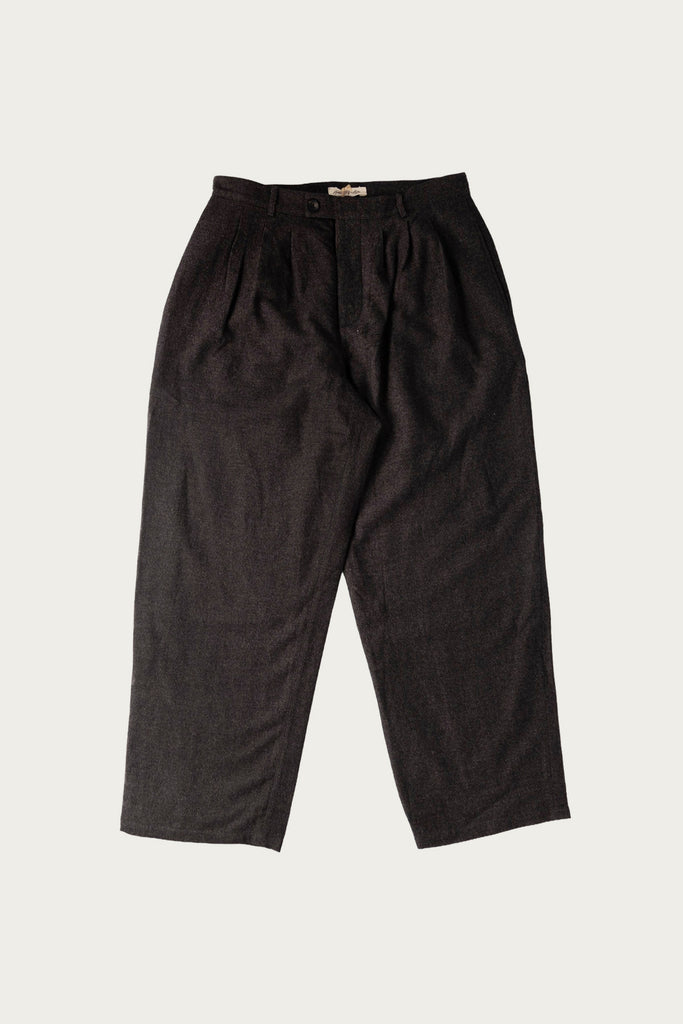 Aviva Jifei Xue - Triple Pleated Pant - Charcoal Wool Yak Linen Twill - Canoe Club