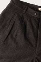 Aviva Jifei Xue - Triple Pleated Pant - Charcoal Wool Yak Linen Twill - Canoe Club