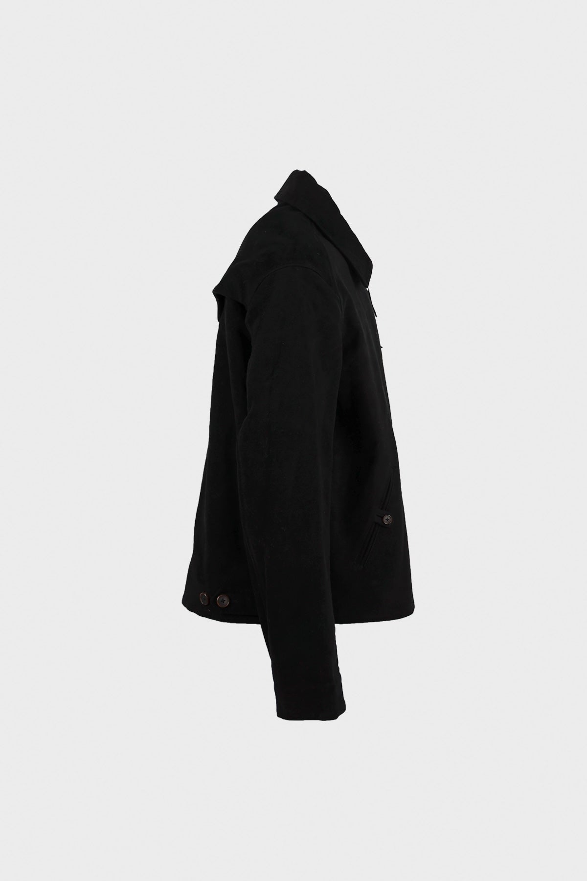 Bardo - Cropped Slow Jacket - Black 13.5oz British Moleskin - Canoe Club