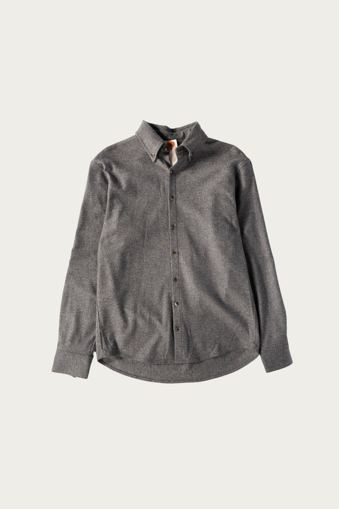 Bardo - Simple Shirt - Graphite Brushed Wool - Canoe Club