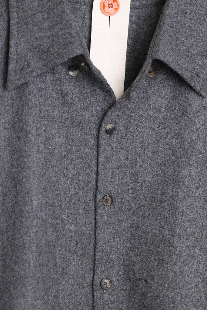 Bardo - Simple Shirt - Graphite Brushed Wool - Canoe Club