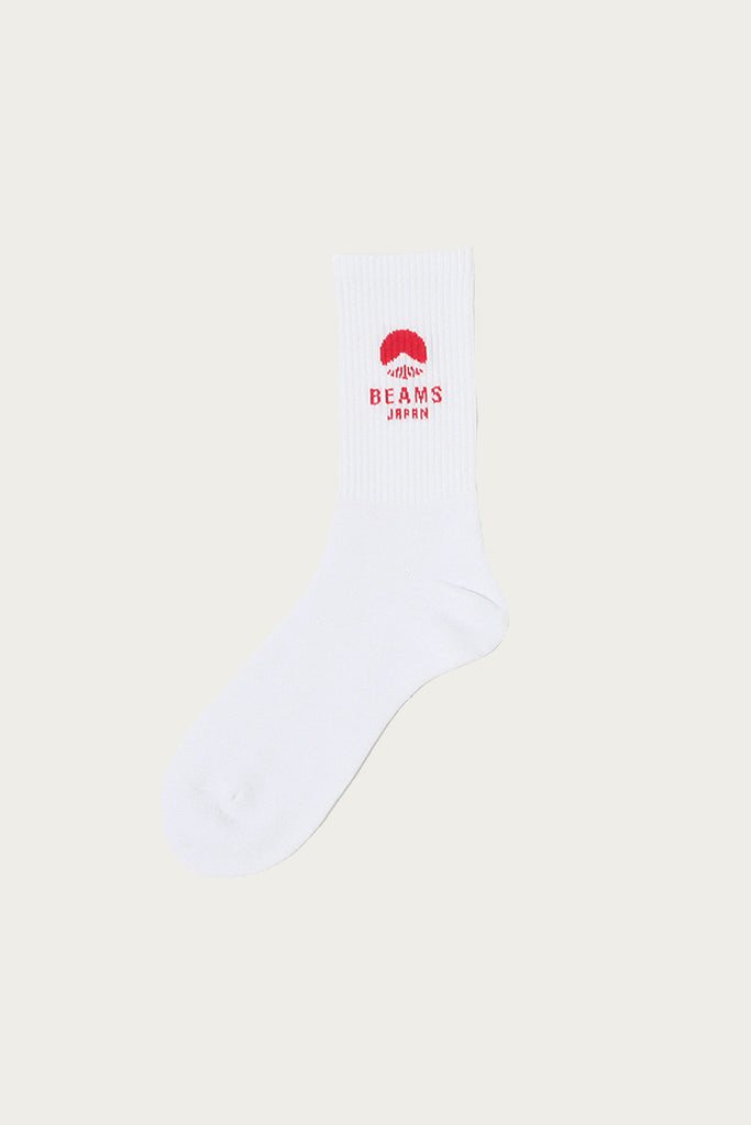 Beams Japan - Beams Logo Socks - White/Red - Canoe Club