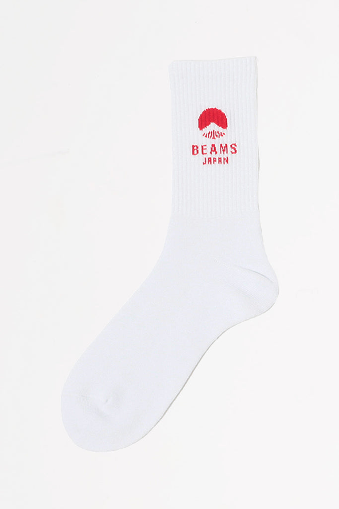 Beams Japan - Beams Logo Socks - White/Red - Canoe Club