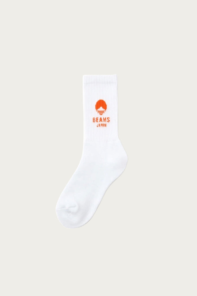 Beams Japan - Beams Logo Socks - White/Orange - Canoe Club