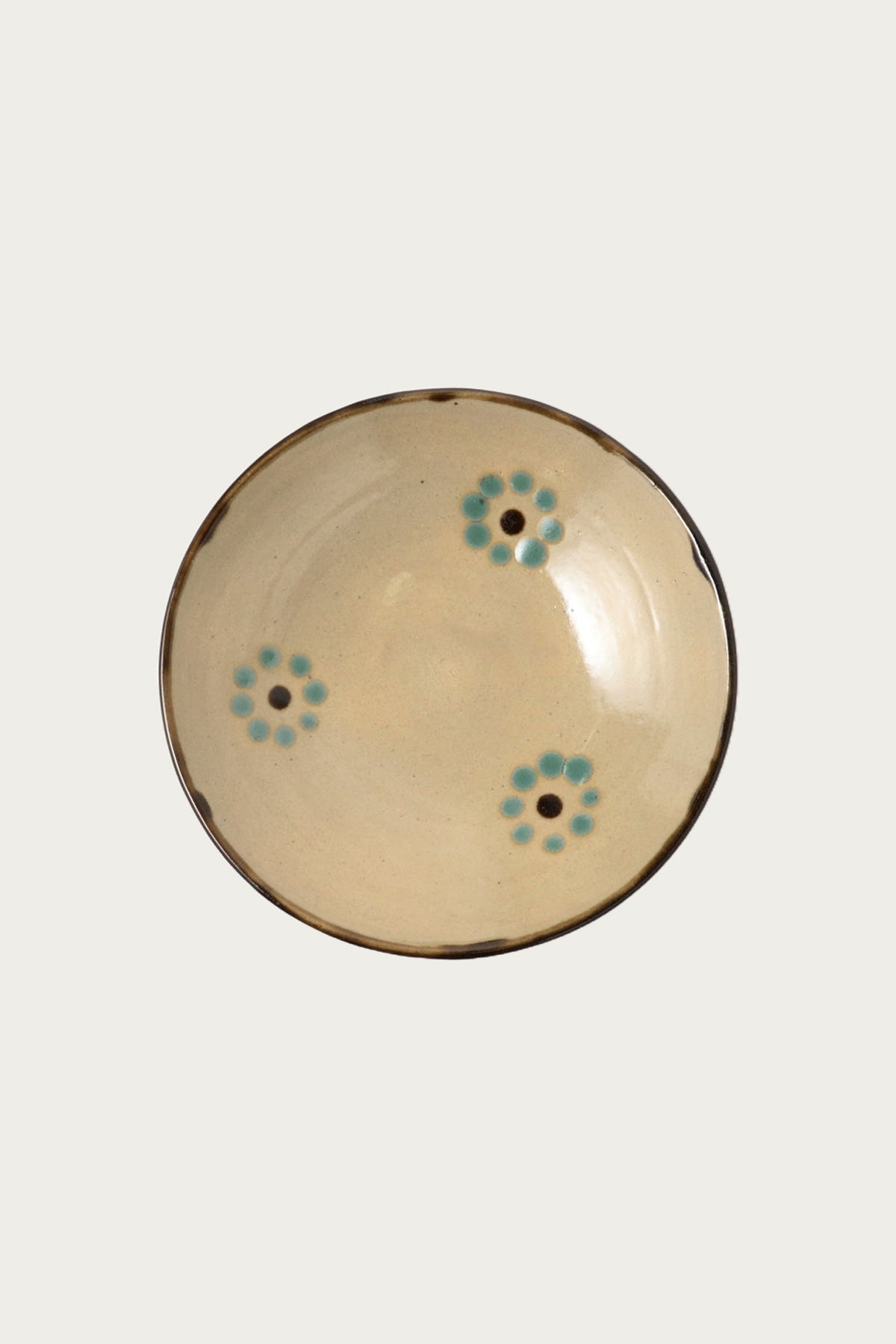 Beams Japan - Hamadagama Medium Round Plate - Blue Dots - Canoe Club