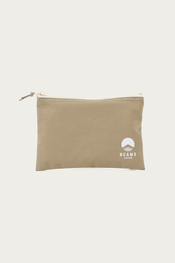 Beams Japan - Logo Flat Pouch A5 - Beige - Canoe Club