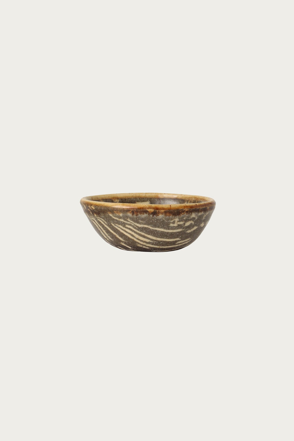 Beams Japan - Nanao Yoshihiro Oval Bowl - Brown/White Stripe - Canoe Club