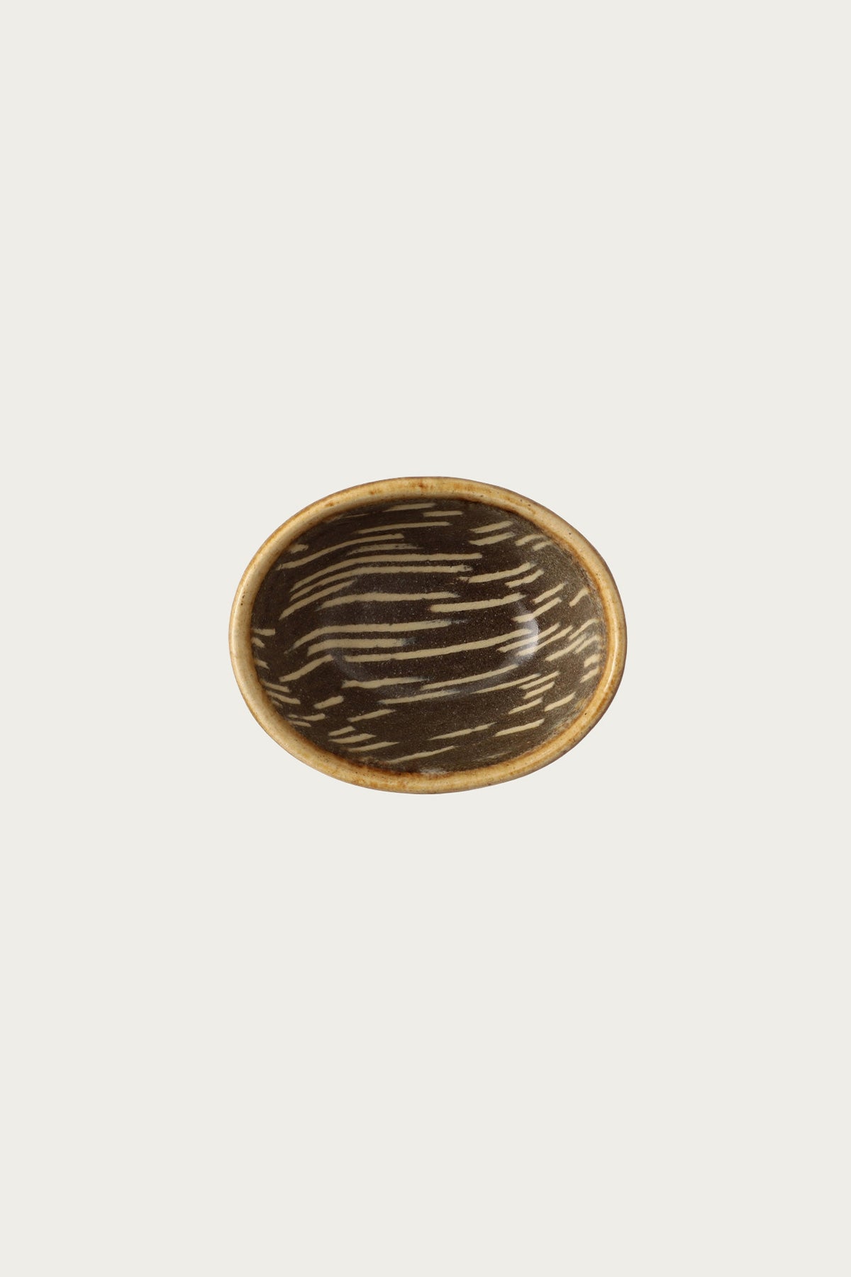Beams Japan - Nanao Yoshihiro Oval Bowl - Brown/White Stripe - Canoe Club