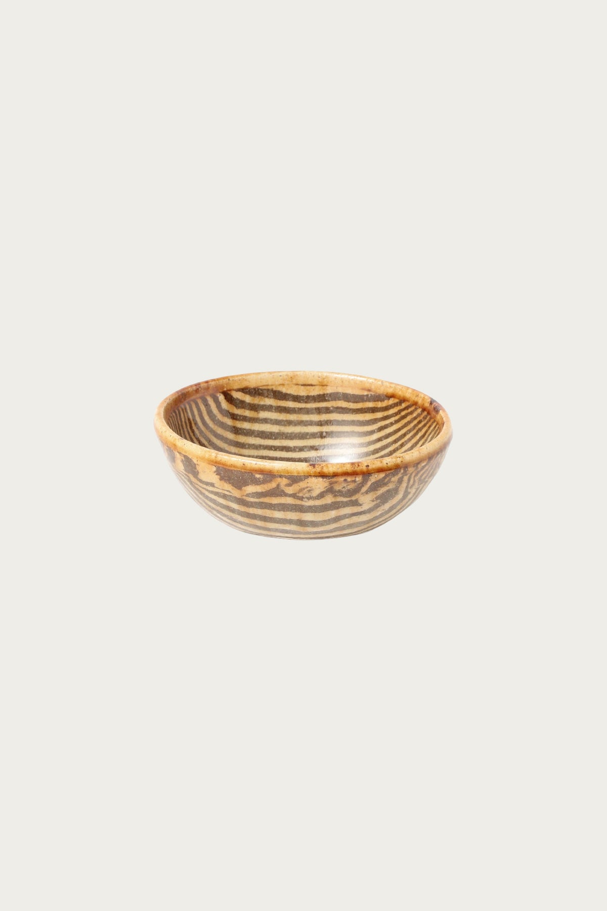 Beams Japan - Nanao Yoshihiro Oval Bowl - Tan/Brown Stripe - Canoe Club