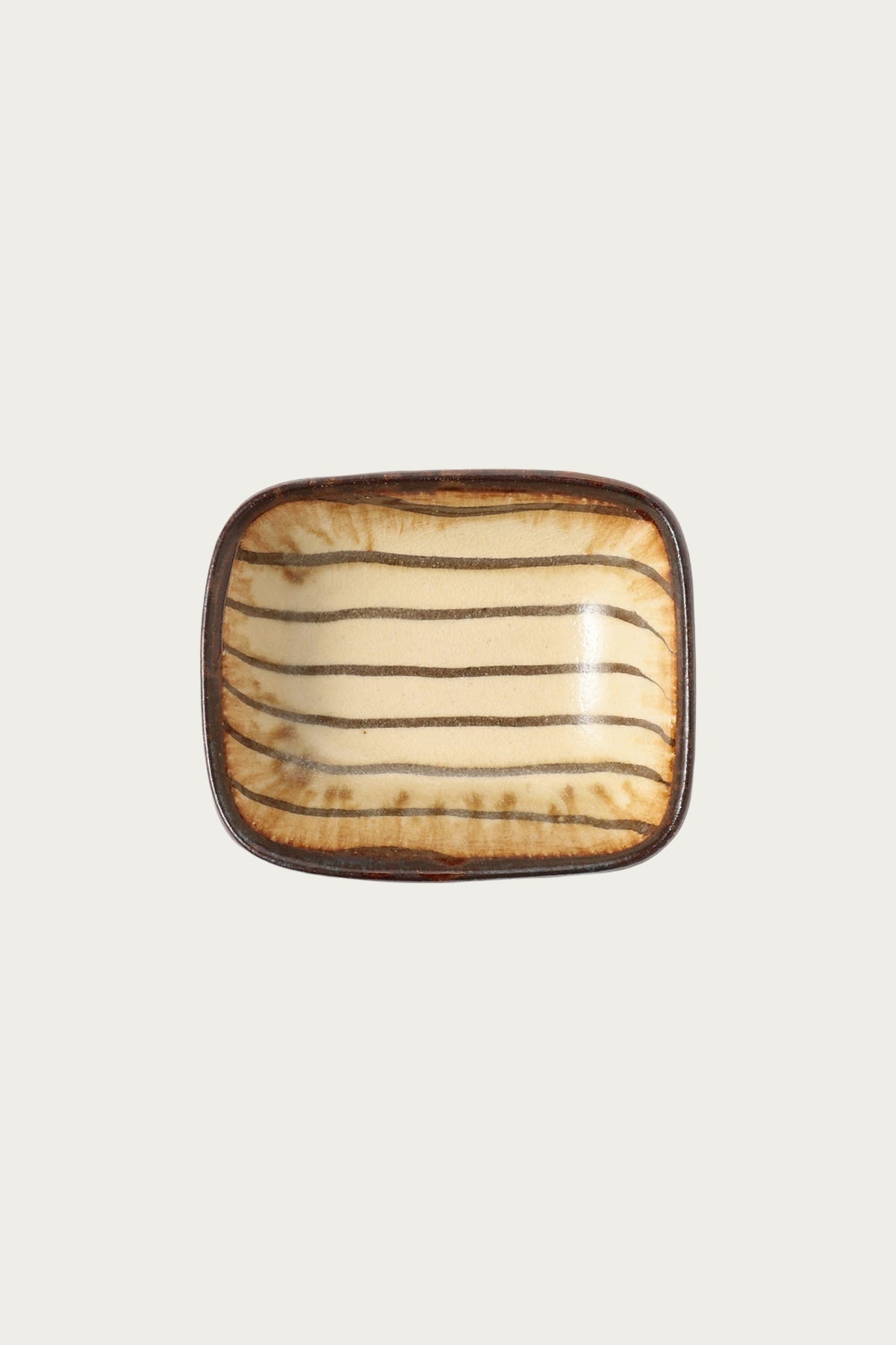 Beams Japan - Nanao Yoshihiro Square Bowl Stripe - Tan/Brown Stripe - Canoe Club