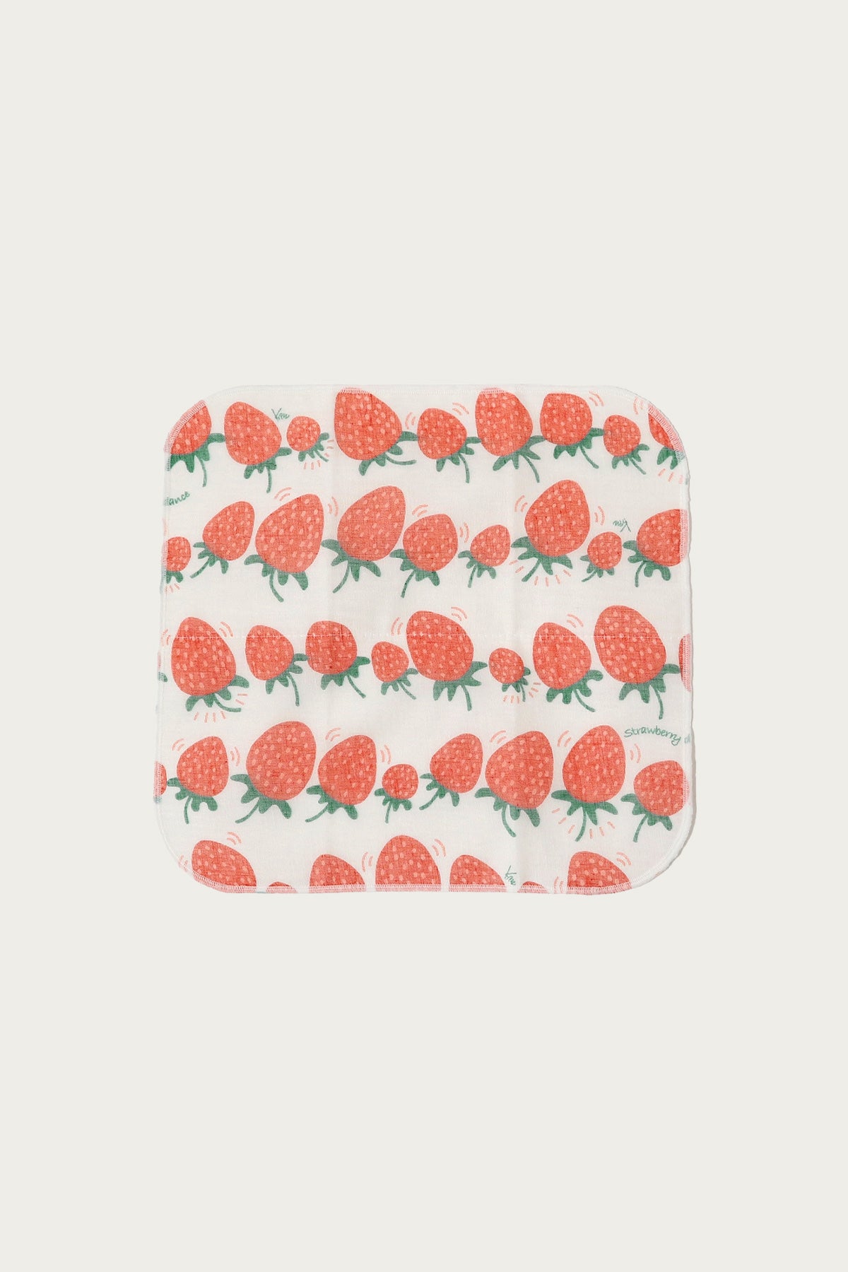 Beams Japan - Shirayuki Fukin x fennica Handkerchief - Strawberry - Canoe Club