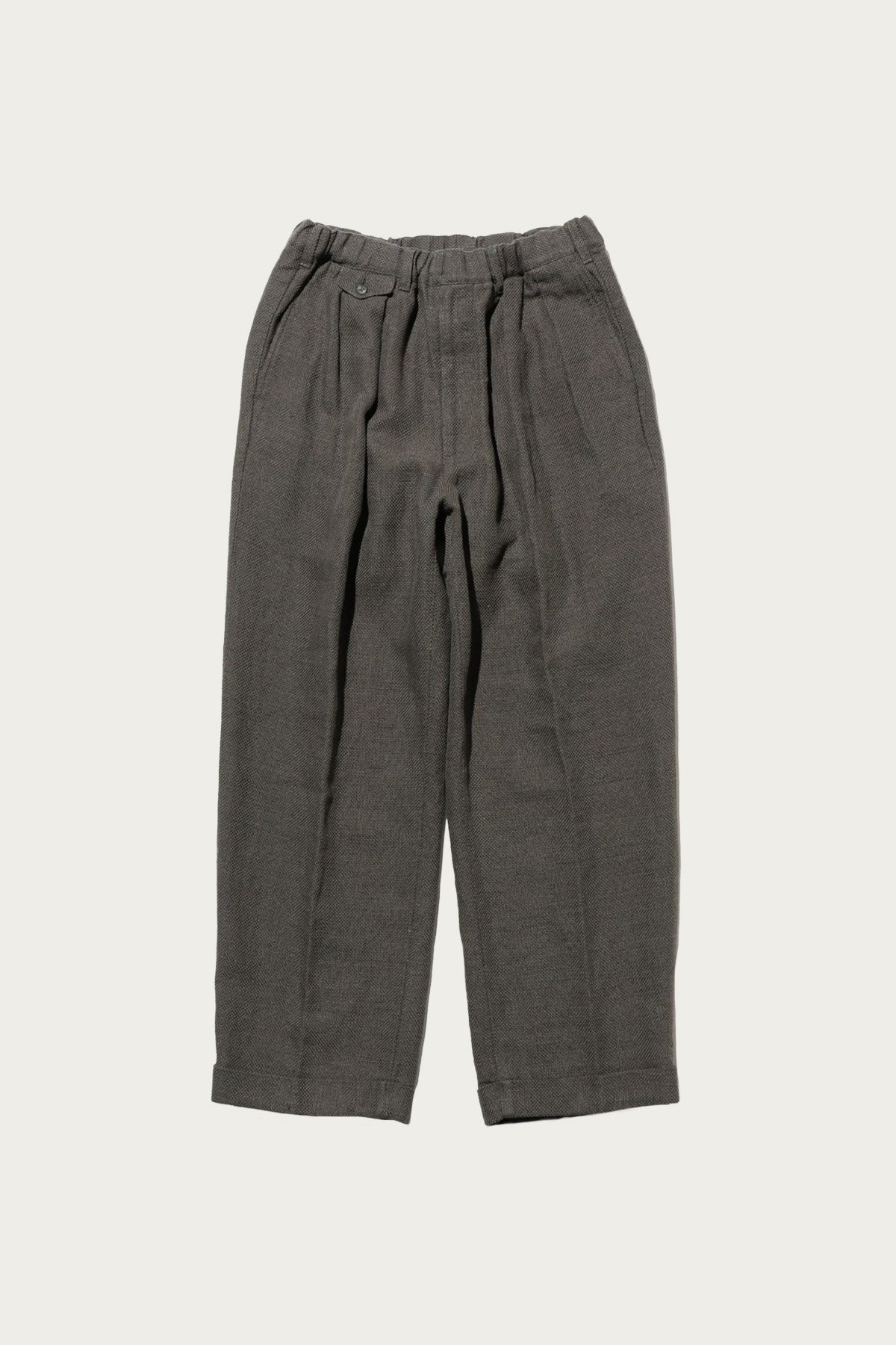 Beams Plus - 2 Pleats Relax Trousers COTTON Linen - Grey - Canoe Club