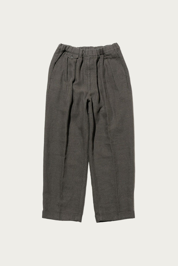 Beams+ 2 Pleats Relax Trousers COTTON Linen | Grey | Canoe Club
