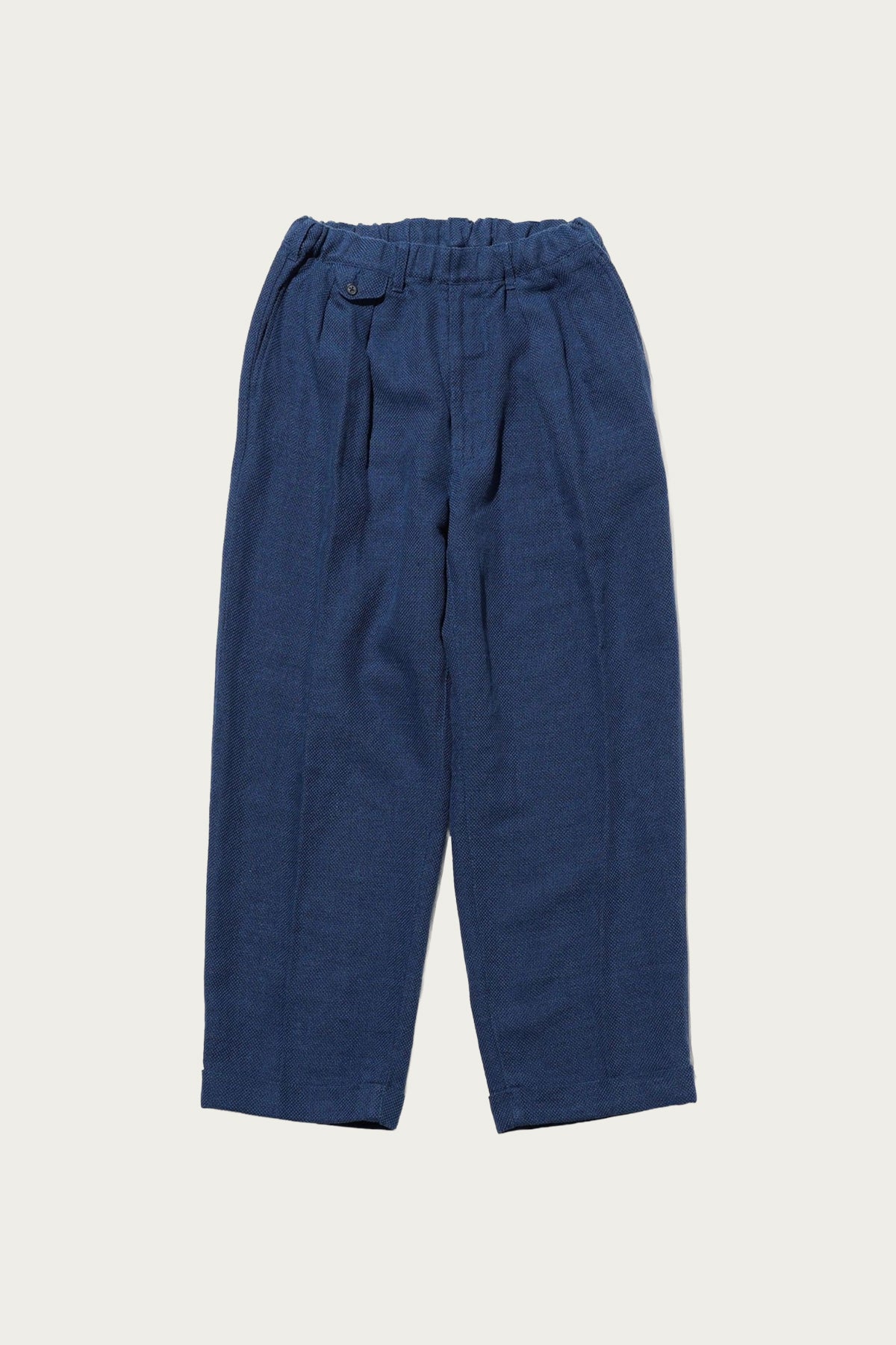 Beams Plus - 2 Pleats Relax Trousers COTTON Linen - Navy - Canoe Club