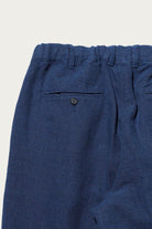 Beams Plus - 2 Pleats Relax Trousers COTTON Linen - Navy - Canoe Club