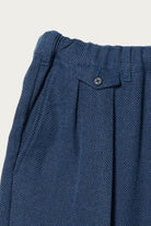 Beams Plus - 2 Pleats Relax Trousers COTTON Linen - Navy - Canoe Club