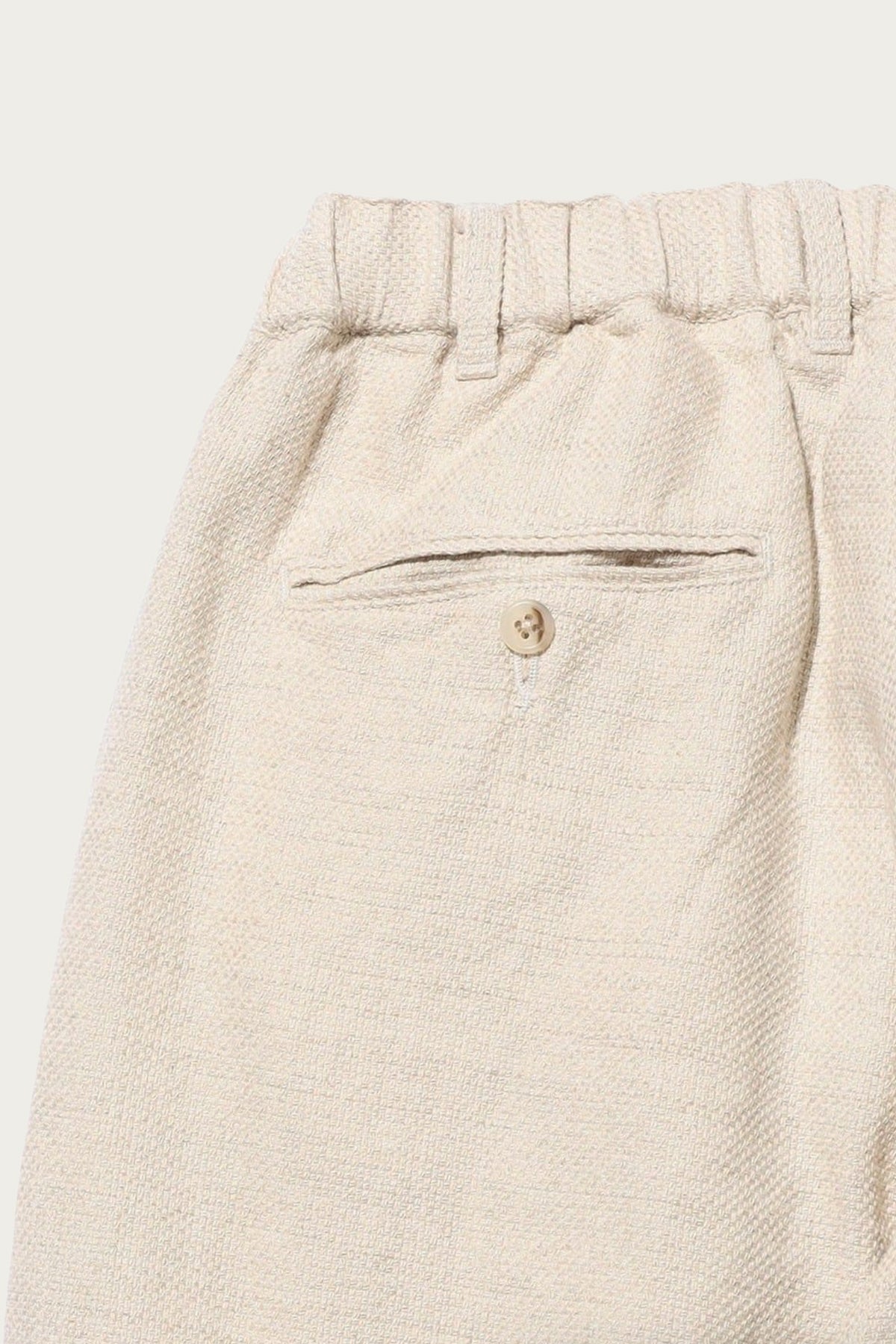 Beams Plus - 2 Pleats Relax Trousers COTTON Linen - Off White - Canoe Club