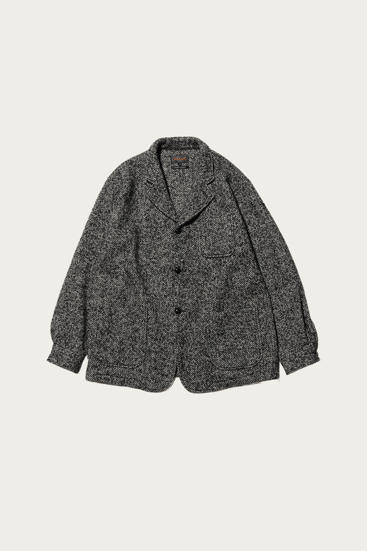 Beams Plus - 4B Cuffs Jacket Herringbone - Black - Canoe Club