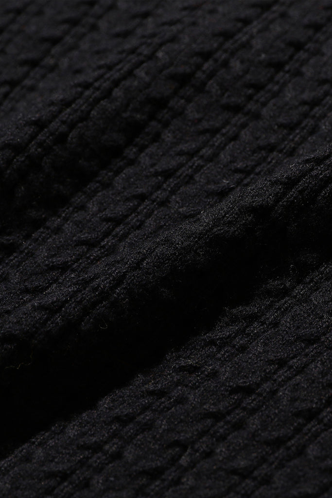 Beams Plus - Cable Knit Polo - Black - Canoe Club