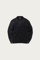 Beams Plus - Cable Polo Pigment Dyed Yarn - Black - Canoe Club