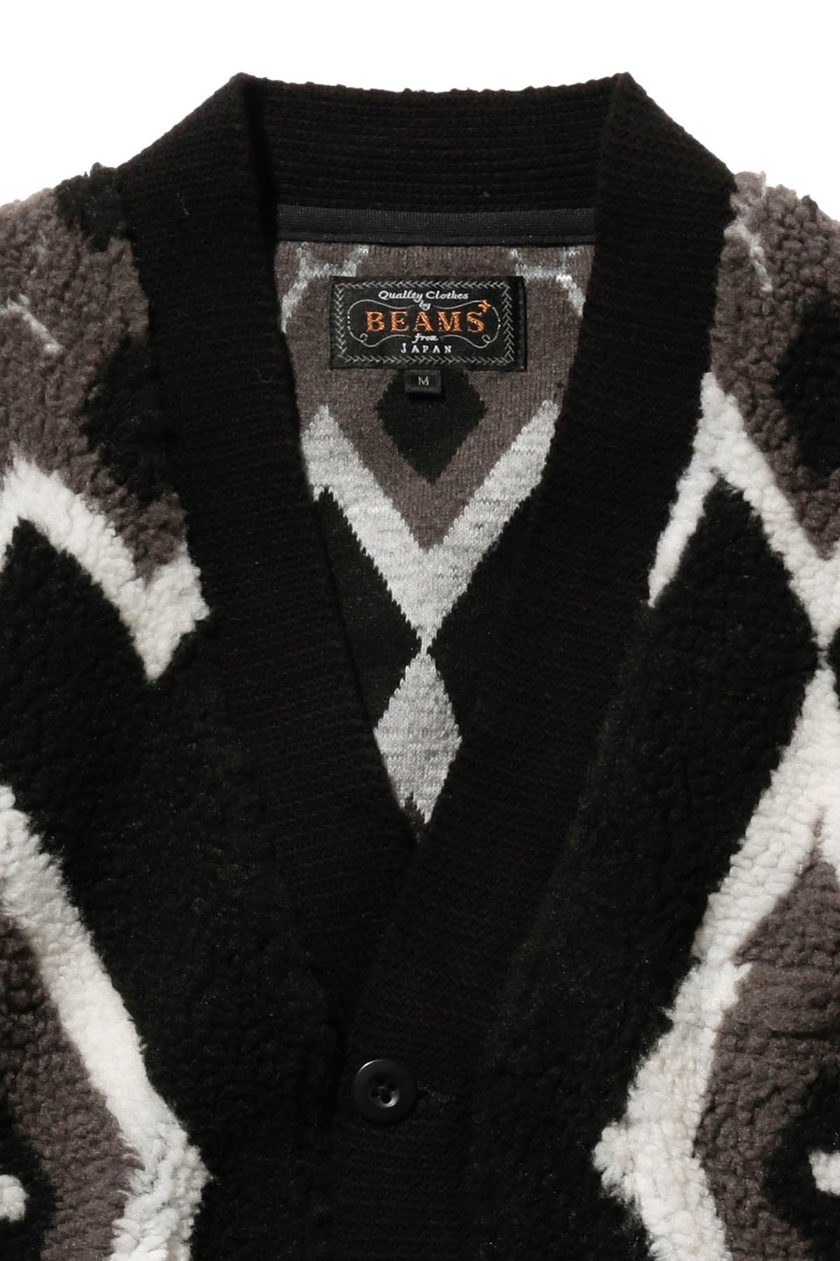 Cardigan Boa Jacquard - Black/Grey