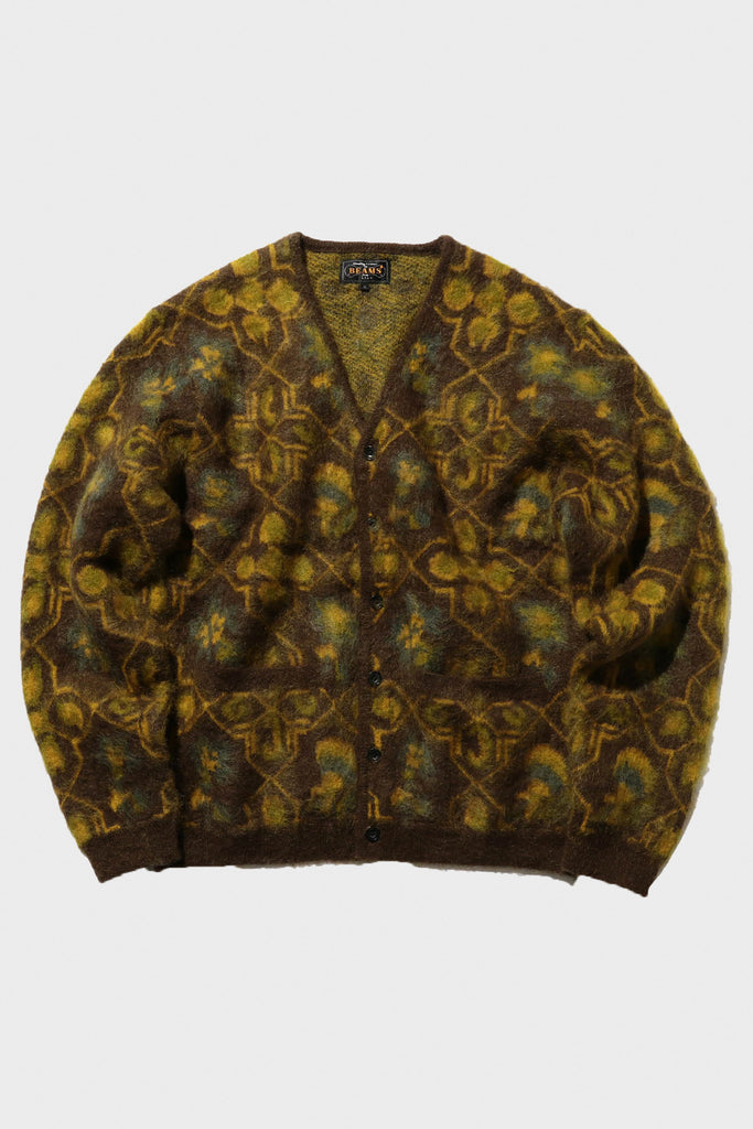 Beams Plus - Cardigan Botanical Jacquard - Brown - Canoe Club