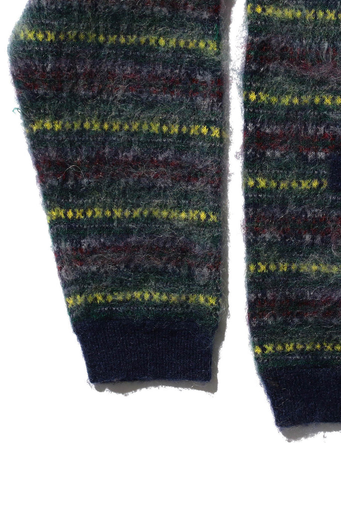 Beams Plus - Cardigan Double Jacquard Fair Isle - Navy - Canoe Club