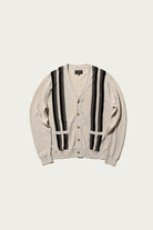 Beams Plus - Cardigan Stripe - Beige - Canoe Club