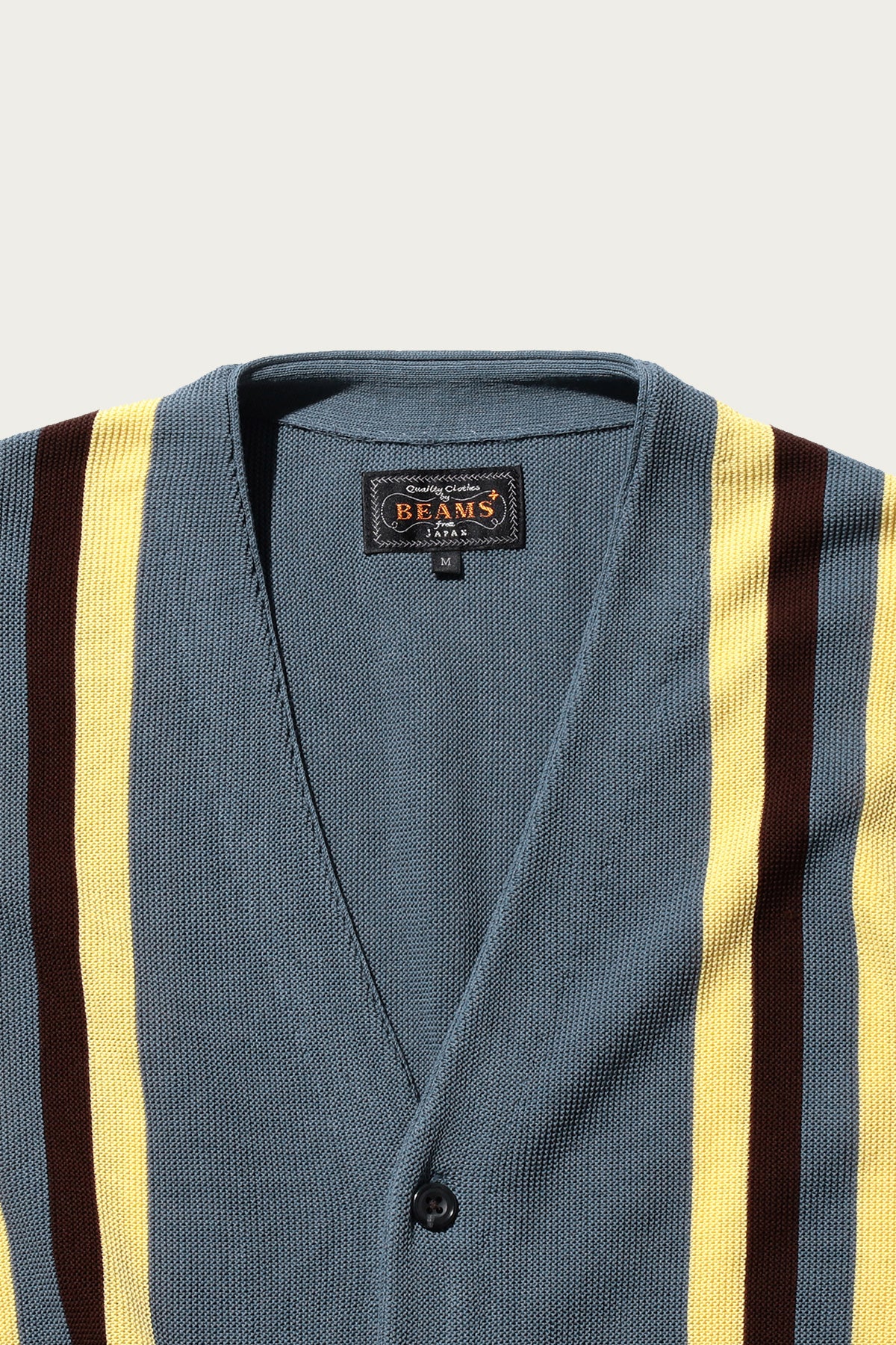 Beams Plus - Cardigan Stripe - Blue - Canoe Club