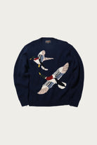 Beams Plus - Crew Intarsia Duck Pattern - Navy - Canoe Club