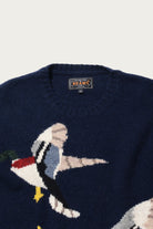 Beams Plus - Crew Intarsia Duck Pattern - Navy - Canoe Club