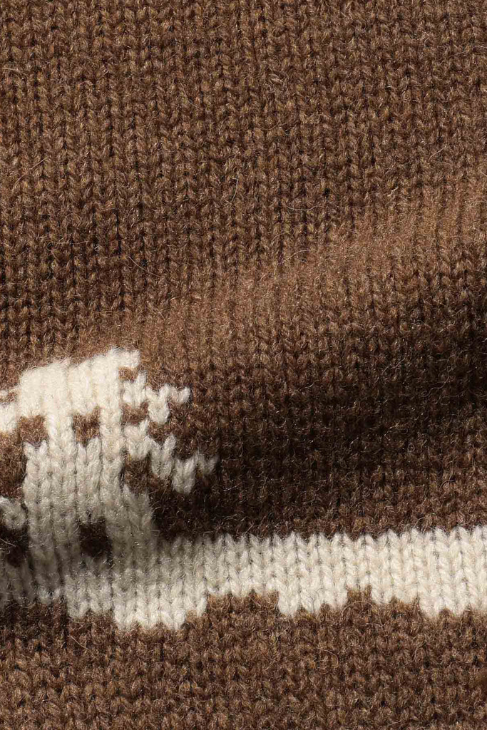 Beams Plus - Crew Neck Intarsia 3G - Brown (DUCK) - Canoe Club