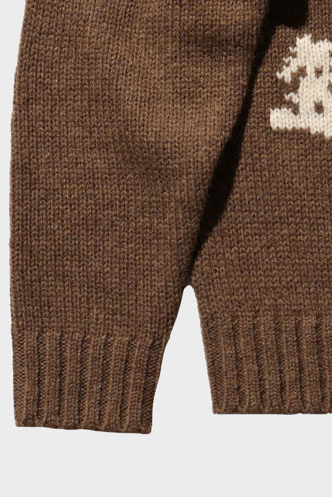 Beams Plus - Crew Neck Intarsia 3G - Brown (DUCK) - Canoe Club