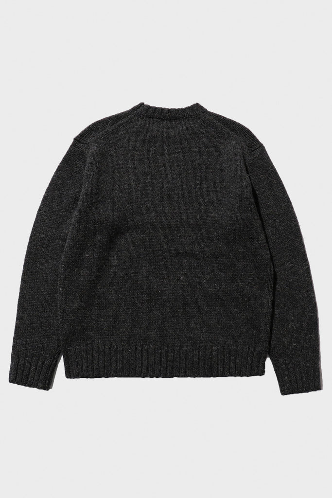 Beams Plus - Crew Neck Intarsia 3G - Charcoal (ELK) - Canoe Club