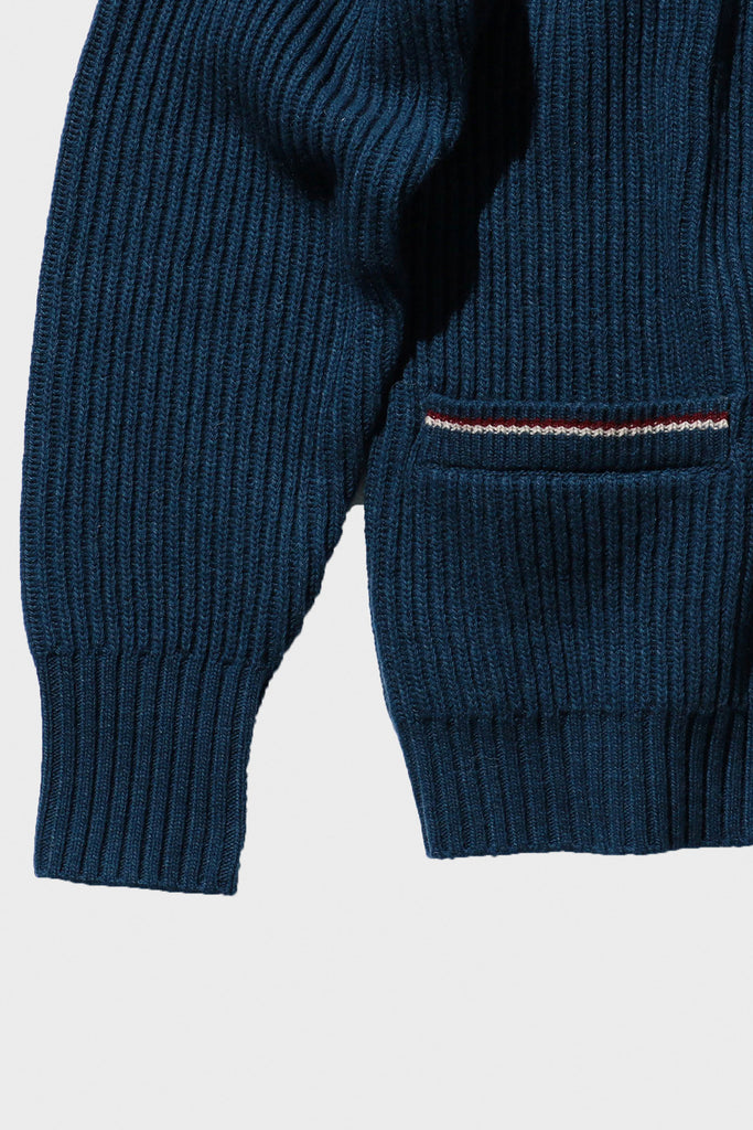 Beams Plus - Full Zip Knit - Blue - Canoe Club