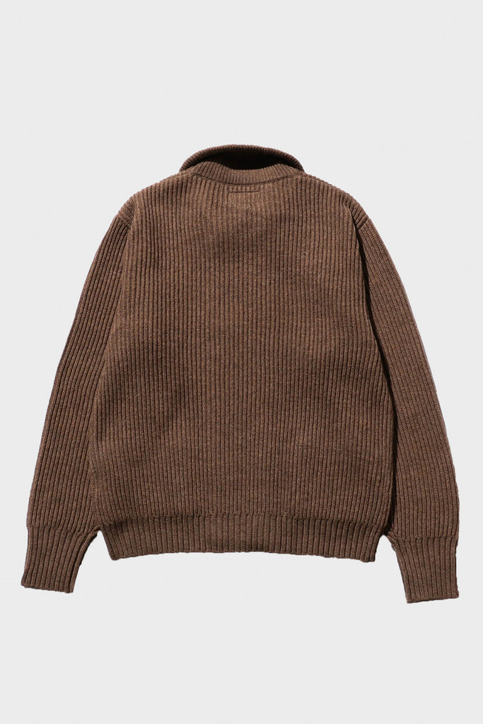 Beams Plus - Full Zip Knit - Brown - Canoe Club