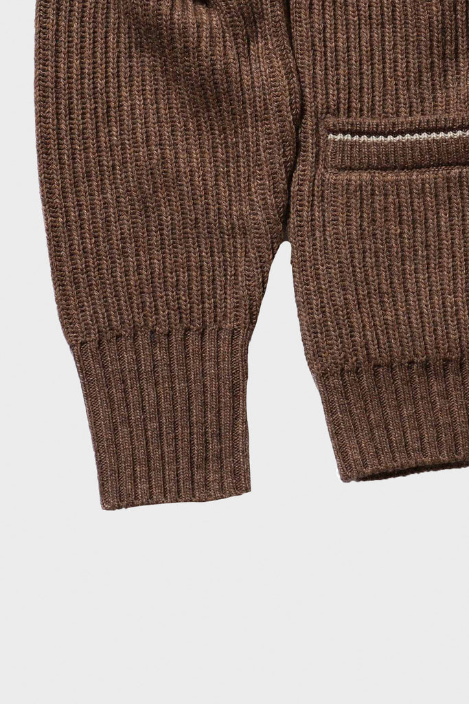 Beams Plus - Full Zip Knit - Brown - Canoe Club