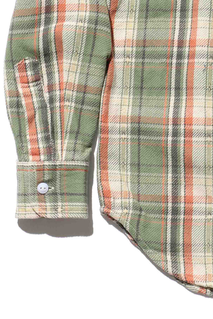 Beams Plus - Guide Shirt Dobby Nel Check - Green - Canoe Club