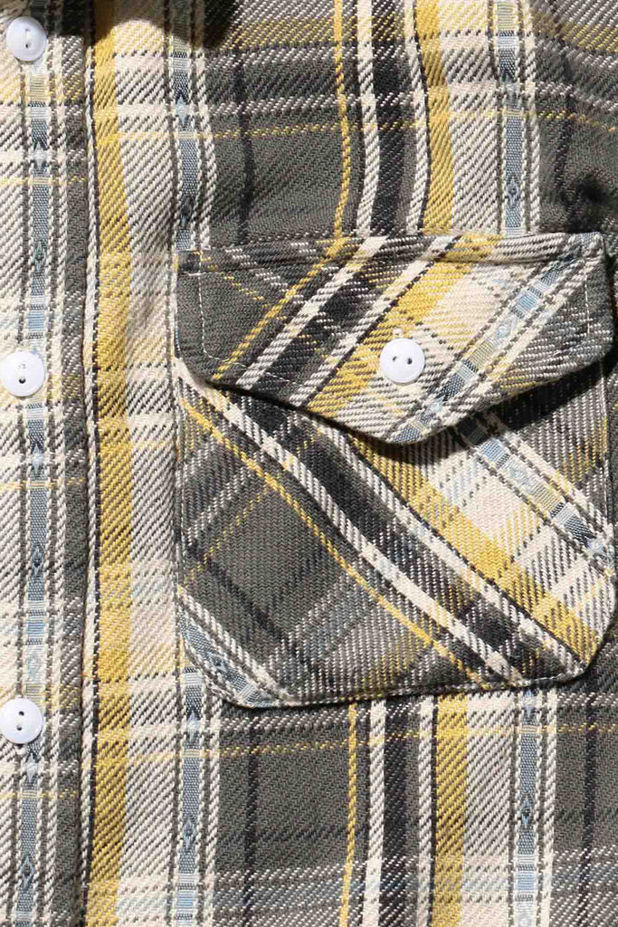 Beams Plus - Guide Shirt Dobby Nel Check - Grey - Canoe Club