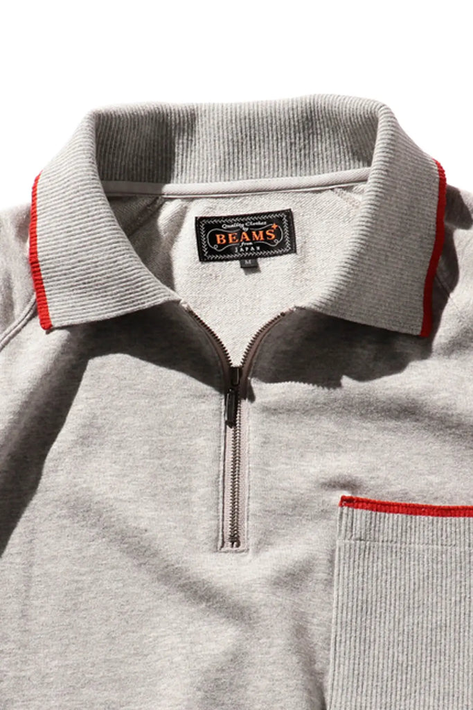 Beams Plus - Half Zip Polo Light Fleece - Grey - Canoe Club