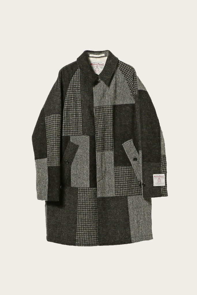 Beams Plus - Harris Tweed Patchwork Balmacaan - Black/Grey - Canoe Club