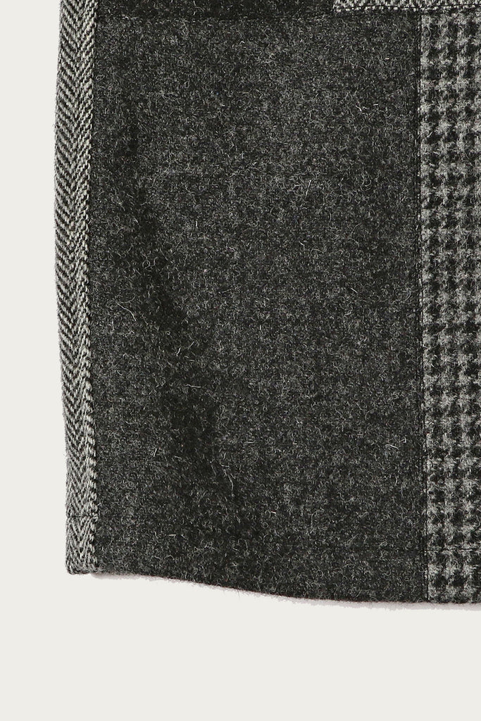 Beams Plus - Harris Tweed Patchwork Balmacaan - Black/Grey - Canoe Club