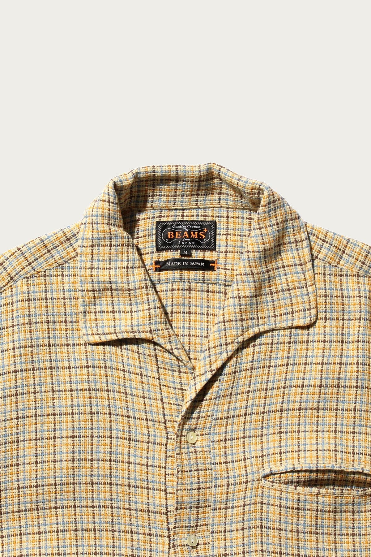 Beams Plus - Italian Collar Gunclub Mesh - Beige - Canoe Club