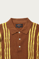 Beams Plus - Knit Polo Born Stripe 14G - Brown - Canoe Club