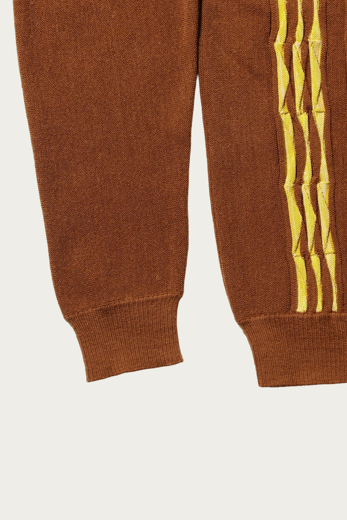 Beams Plus - Knit Polo Born Stripe 14G - Brown - Canoe Club