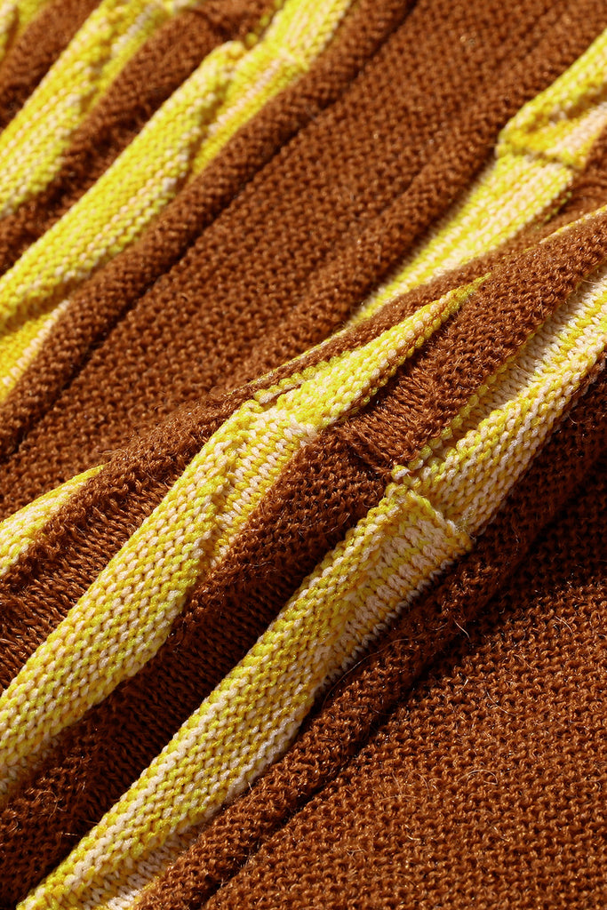 Beams Plus - Knit Polo Born Stripe 14G - Brown - Canoe Club