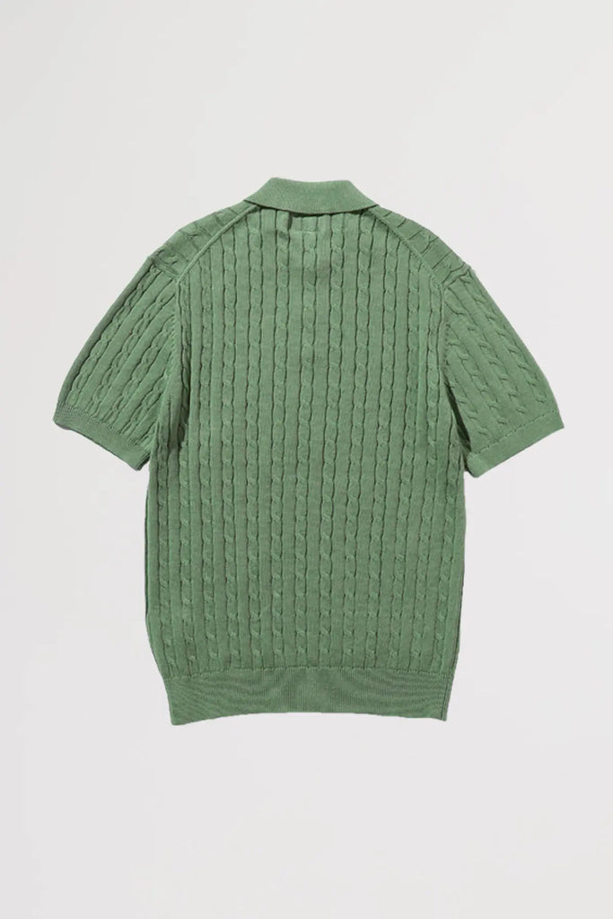 Beams Plus - Knit Polo Cable - Green - Canoe Club