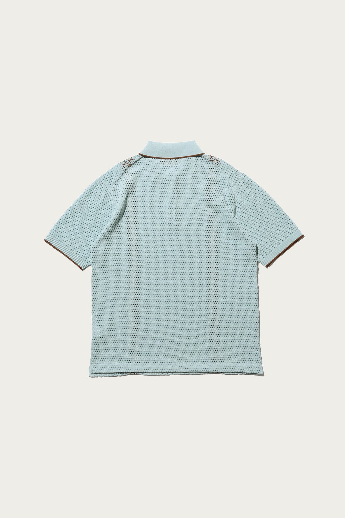Beams Plus - Knit Polo Mesh Stripe - Sax - Canoe Club